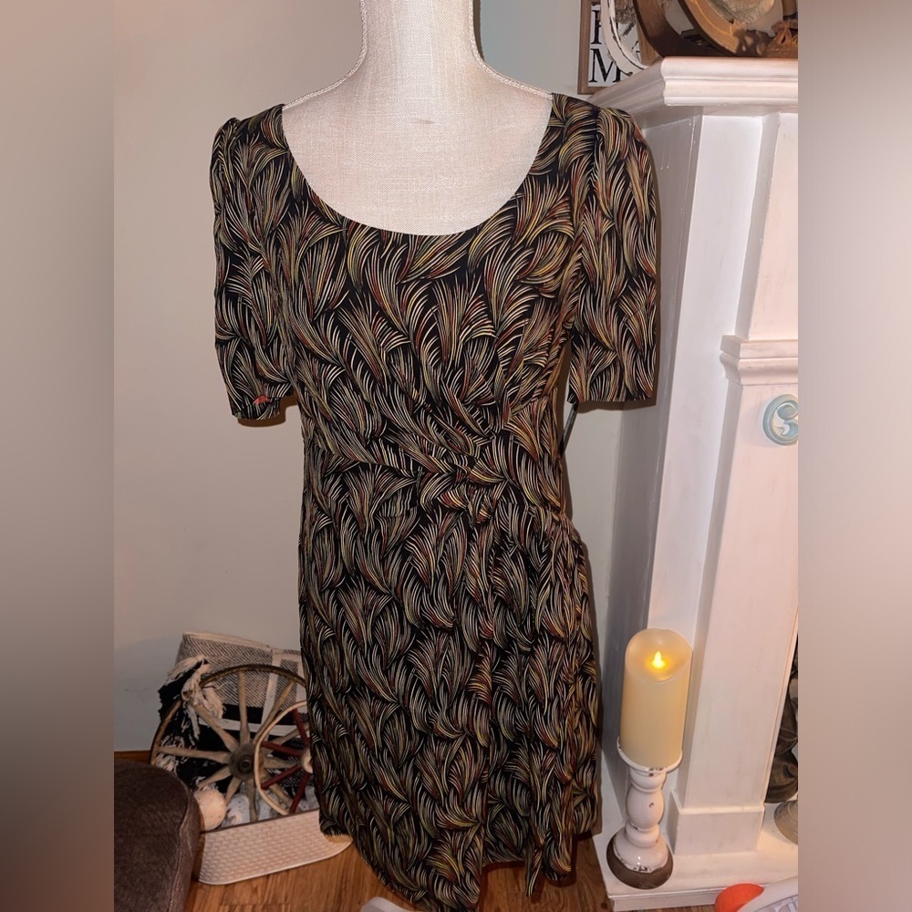 Moulinette Soeurs /ANTHROPOLOGIE “Silk Feather Dress” in 100% Silk. Size 4